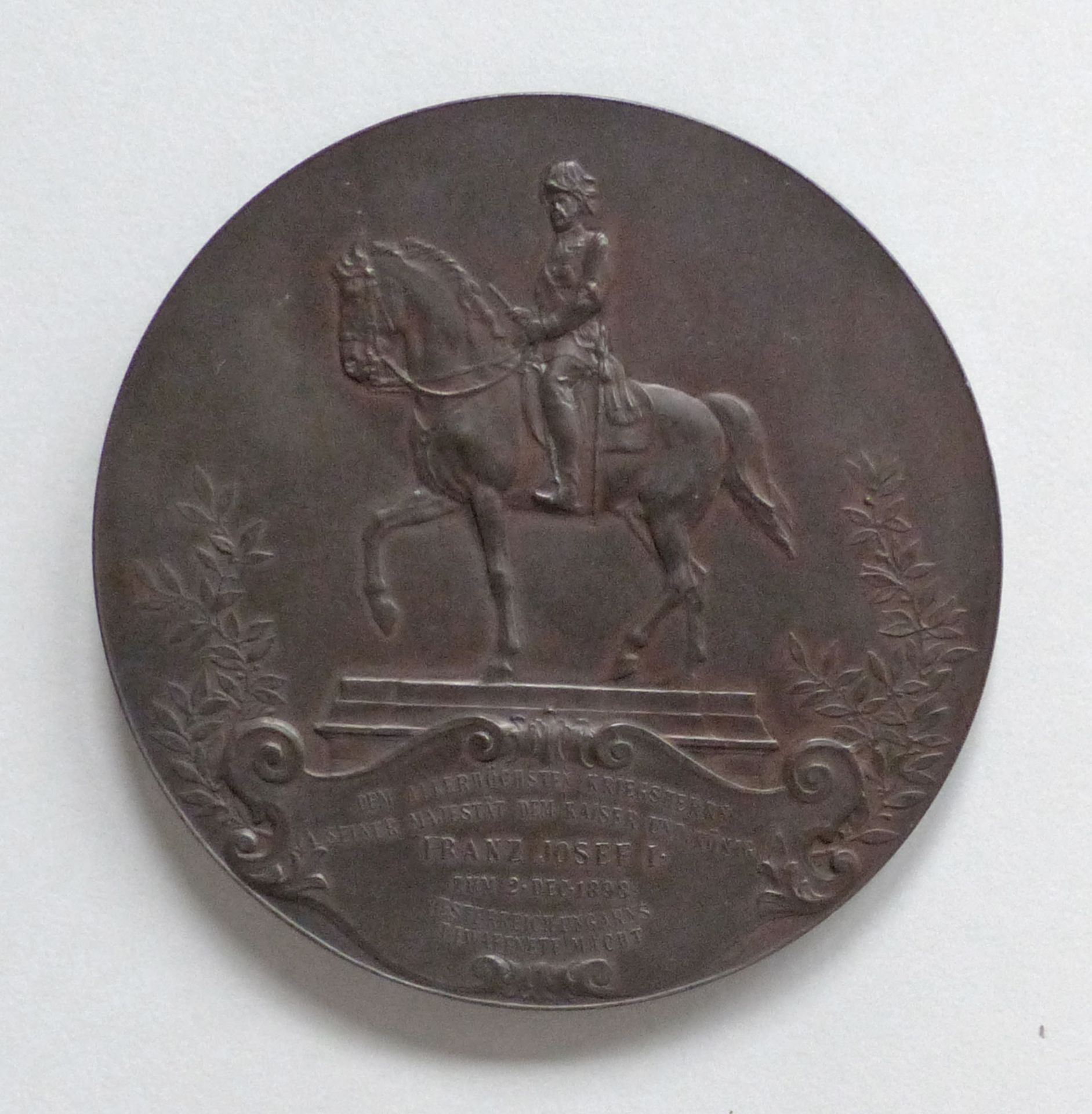 Medaille Erzherzog Albrecht von Österreich 1817-1895 Bronze 70mm 118g. - Bild 2 aus 2