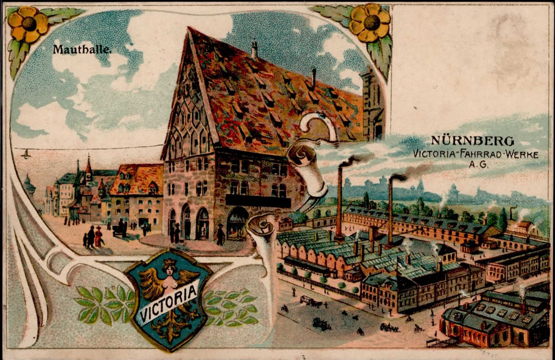 Werbung Victoria Fahrrad-Werke AG Nürnberg 1909 I-II