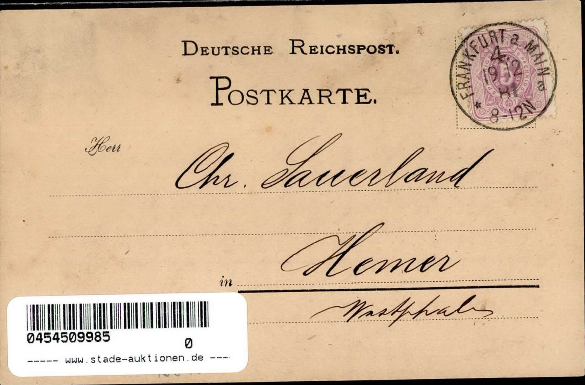 Vorläufer 1881 - FRANKFURT/Main - ZEITUNG ERDBALL MERKUR Int. Organ für den Briefmarkenhandel I - Bild 2 aus 2