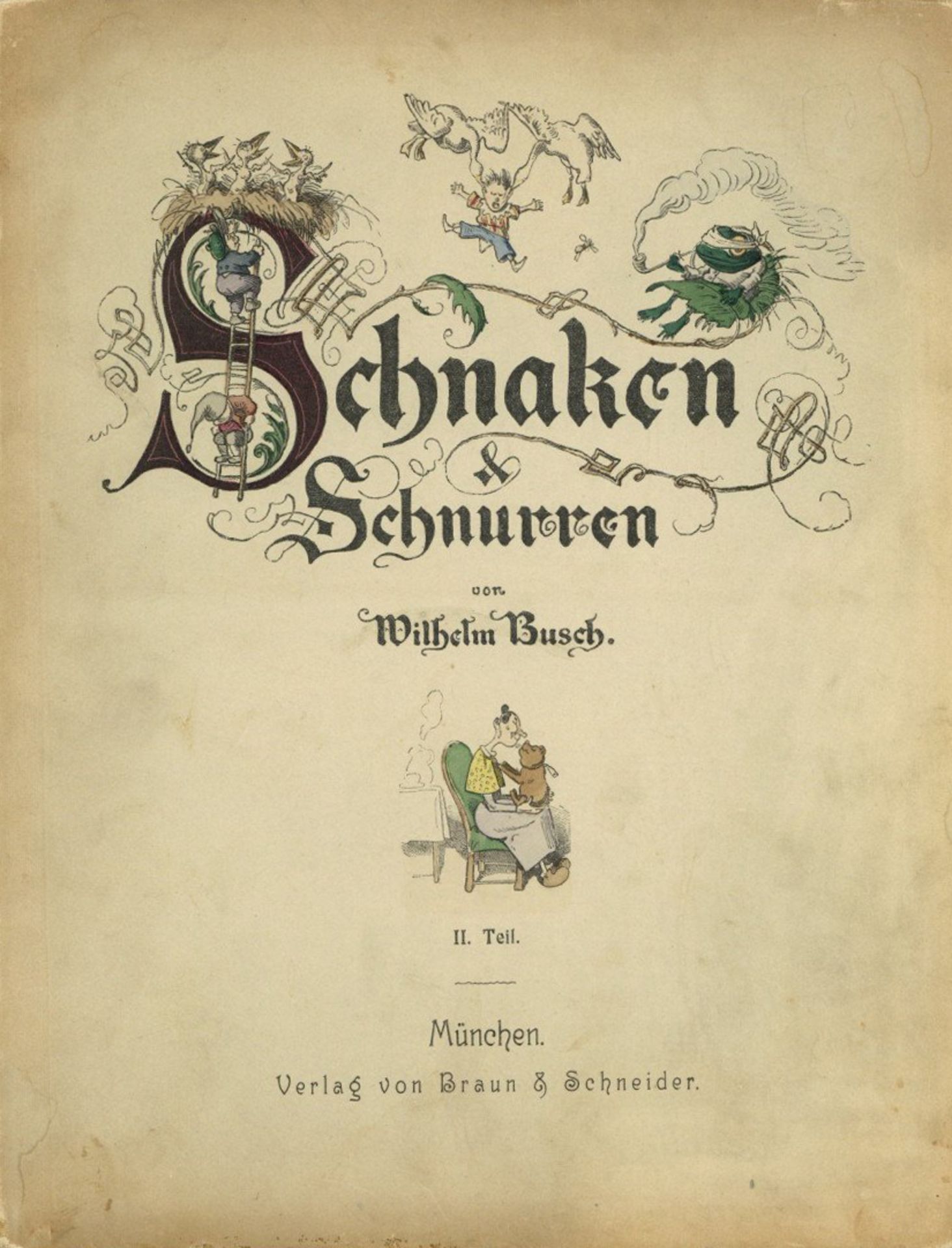 Kinderbuch Schnaken und Schnurren. Eine Sammlung humoristischer kleiner Erzählungen in Bildern.