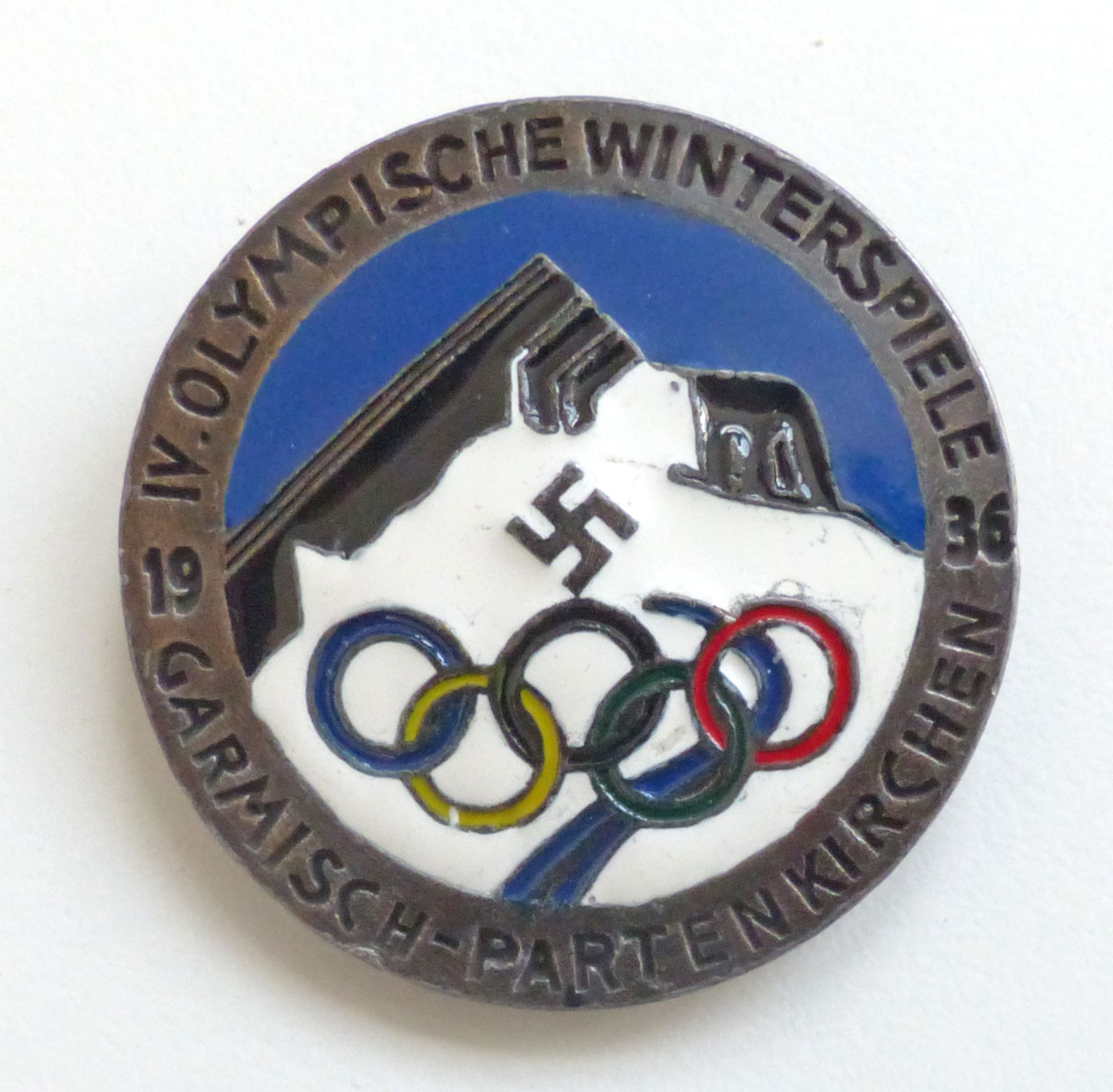 WK II Orden Abzeichen Olympische Winterspiele 1936 Garmisch-Partenkirchen Hersteller WOA 153