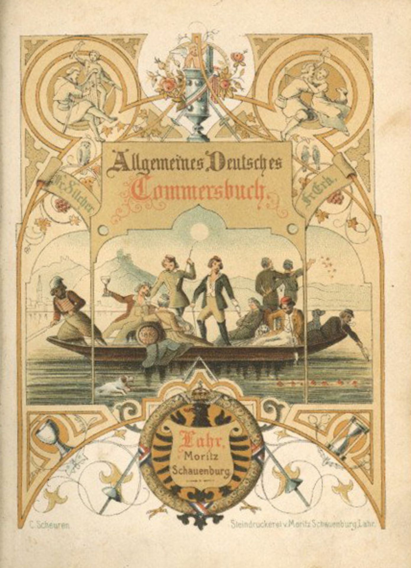 Studentika Allgemeines deutsches Commersbuch Moritz Schauenburg Lahr 1884 Jubiläumsausgabe 704