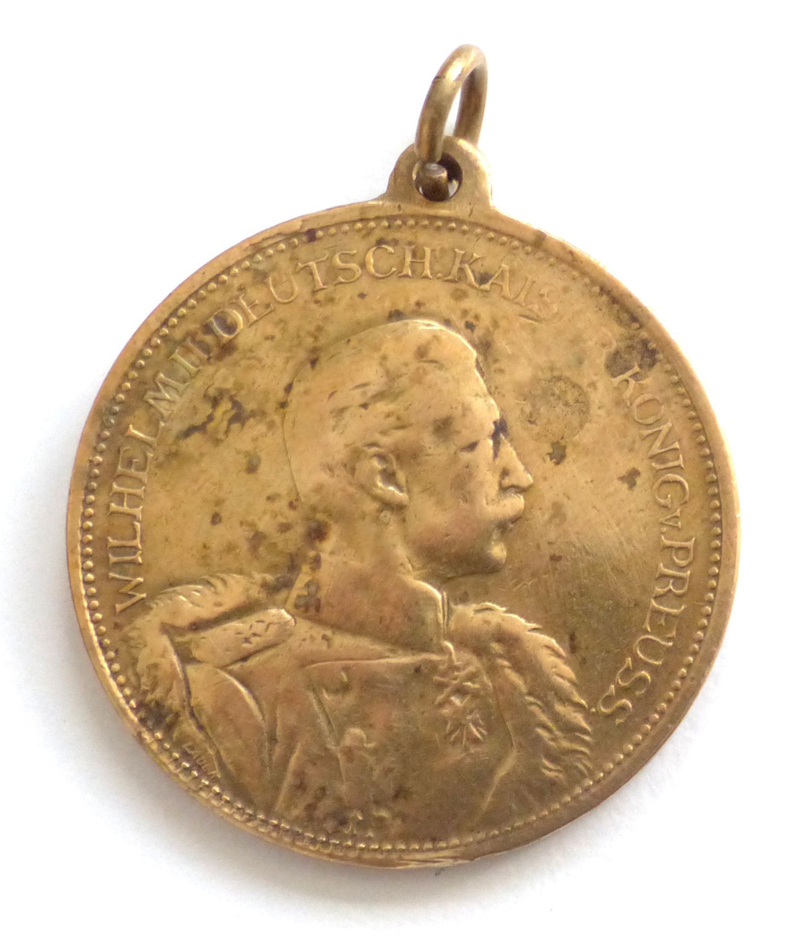 WK I Orden Medaille Kaiser Wilhelm II. von Preussen Treu für König und Vaterland 38mm II (fleckig)