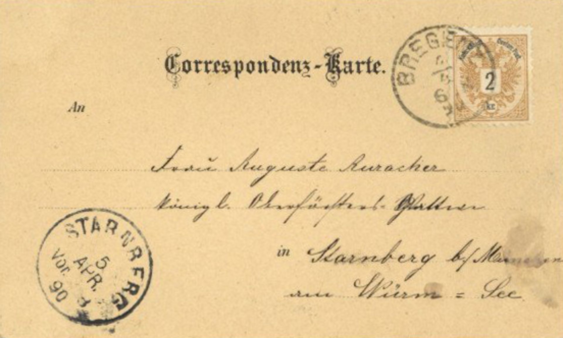 Vorläufer BREGENZ 5.4.1890 Verlag SCHEINER Würzburg I-II R!R!R! - Bild 2 aus 2