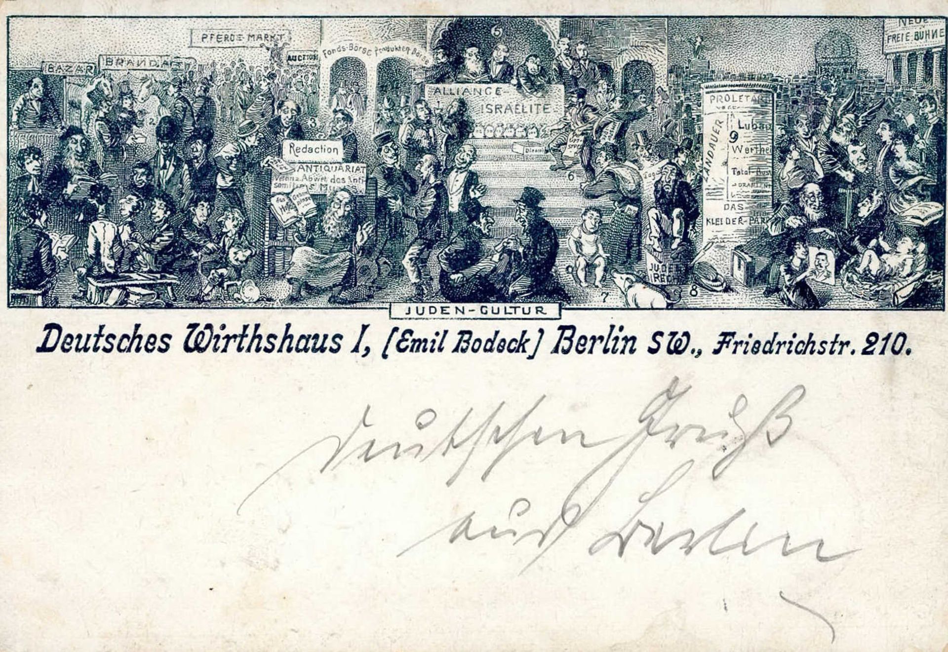 Judaika - BERLIN JUDEN-CULTUR im DEUTSCHEN WIRTSHAUS 1897 I-II