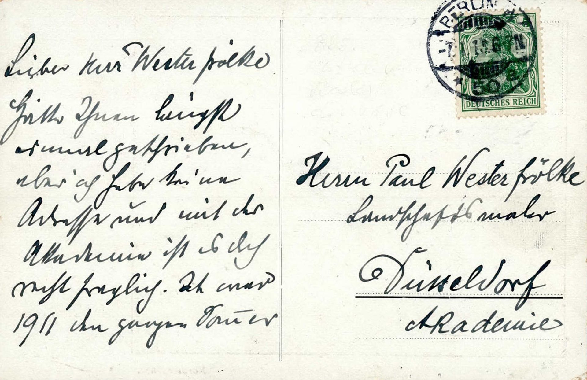 Autograph/Autogramme Heffner, Karl Landschaftsmaler handgeschriebene Postkarte an den - Bild 2 aus 2