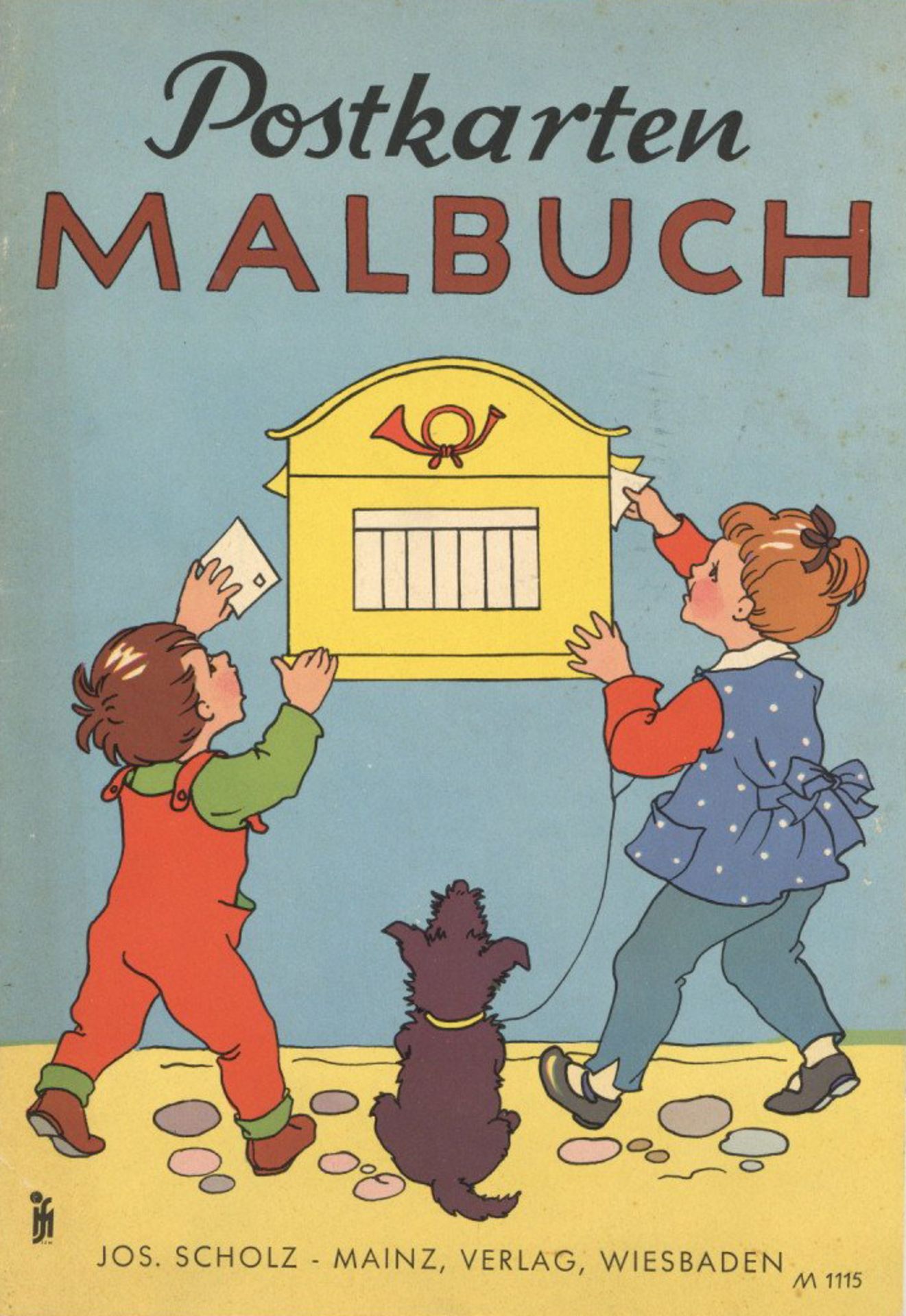 Postkarten Malbuch von Jos. Scholz Mainz, Verlag Wiebaden, 6 Karten II