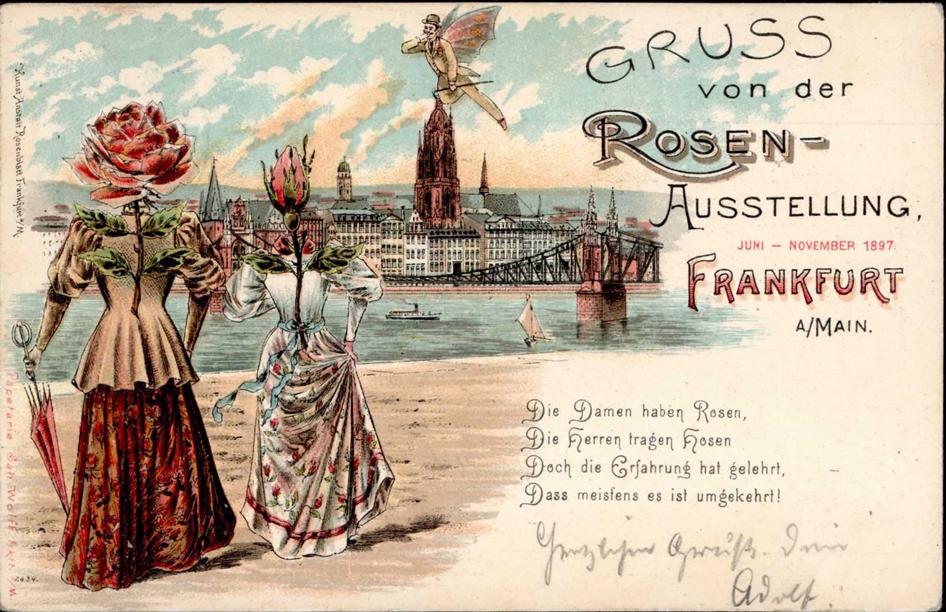 FRANKFURT/Main - Gruss von der ROSEN-AUSSTELLUNG 1897 I-II