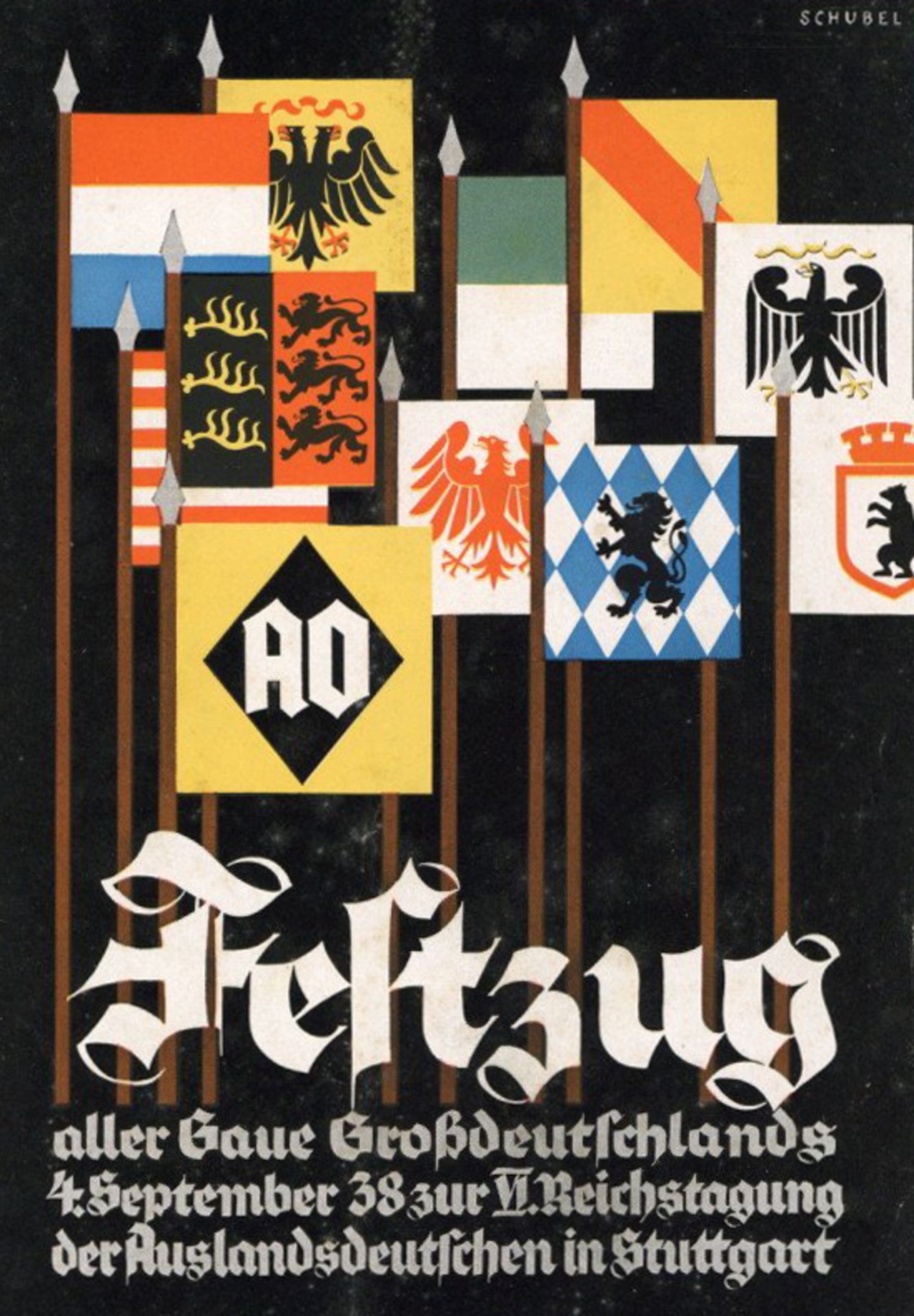 Propaganda WK II Programmheft Stuttgart Festzug zur VI. Reichstagung der Auslanddeutschen 4.9.1938