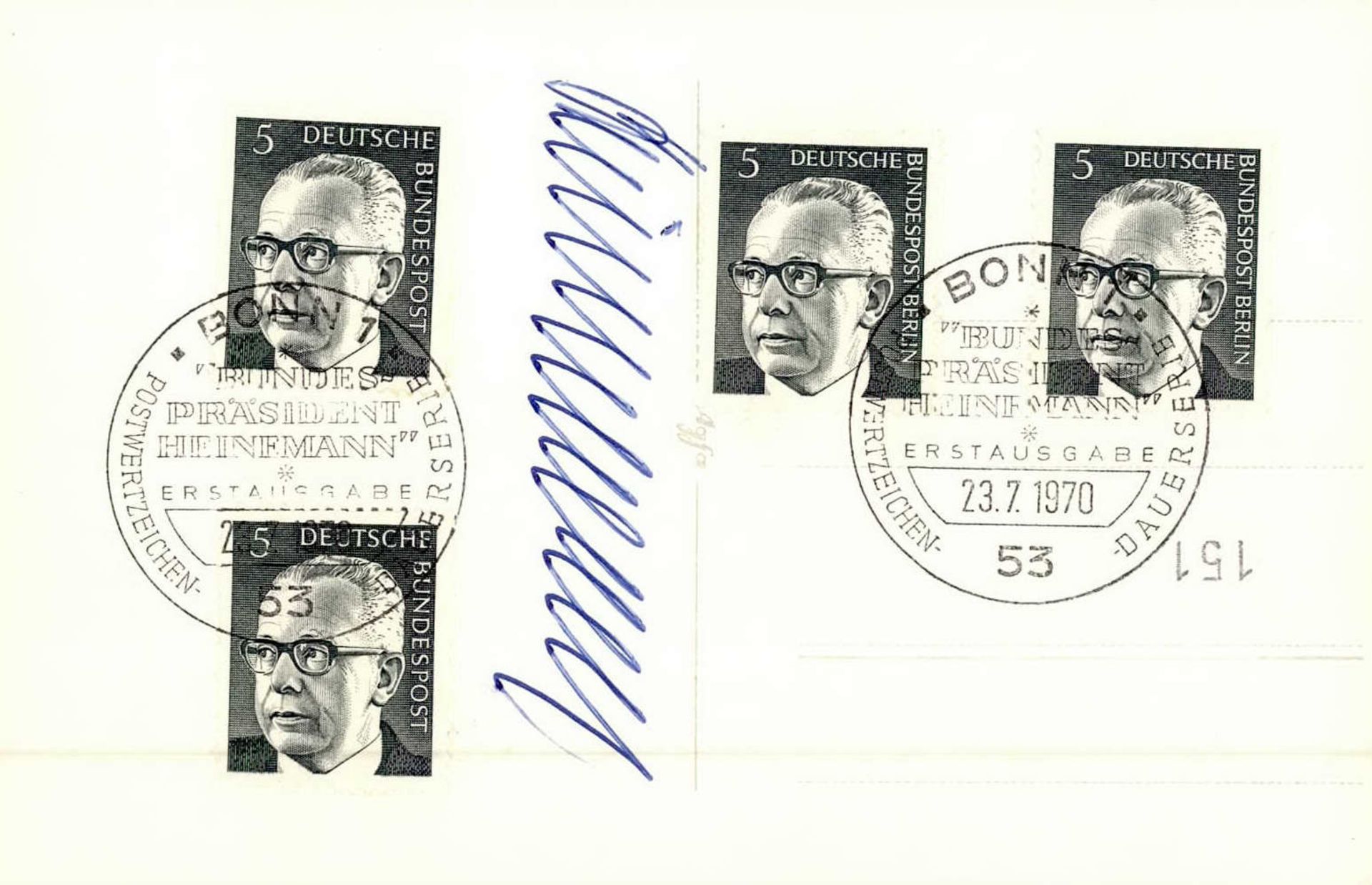 Autograph/Autogramme Heinemann, Gustav Bundespräsident S-o Foto-Karte I-II - Bild 2 aus 2