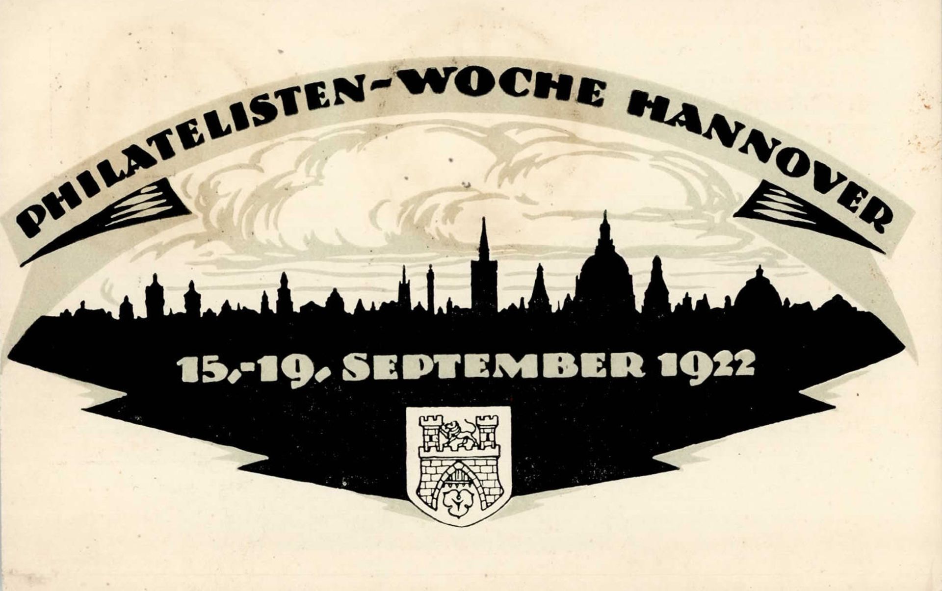 Anlass-Karte Privatpostkarte Ganzsache Hannover Philatelisten-Woche Sonderstempel 1922 I-II