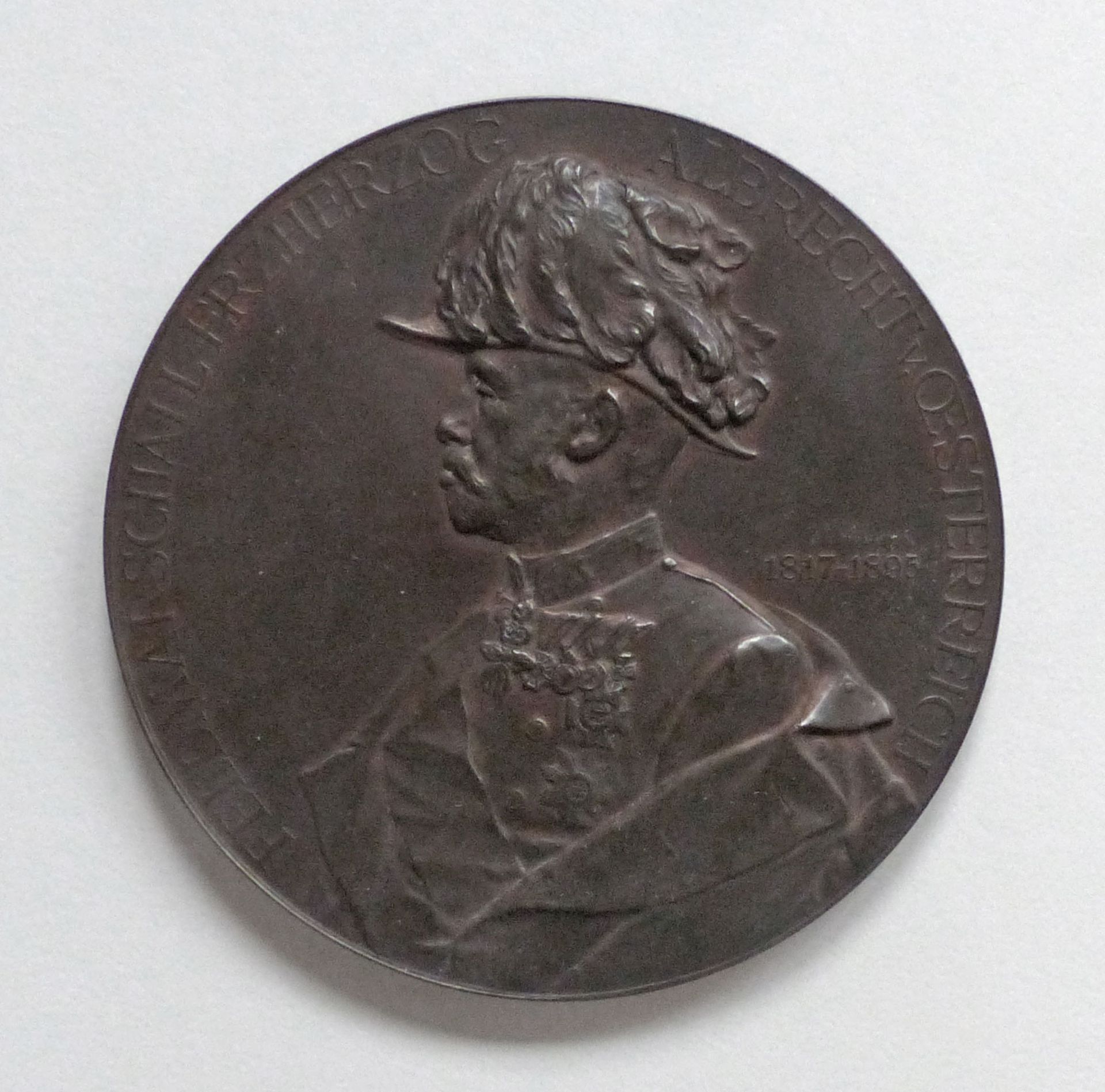 Medaille Erzherzog Albrecht von Österreich 1817-1895 Bronze 70mm 118g.