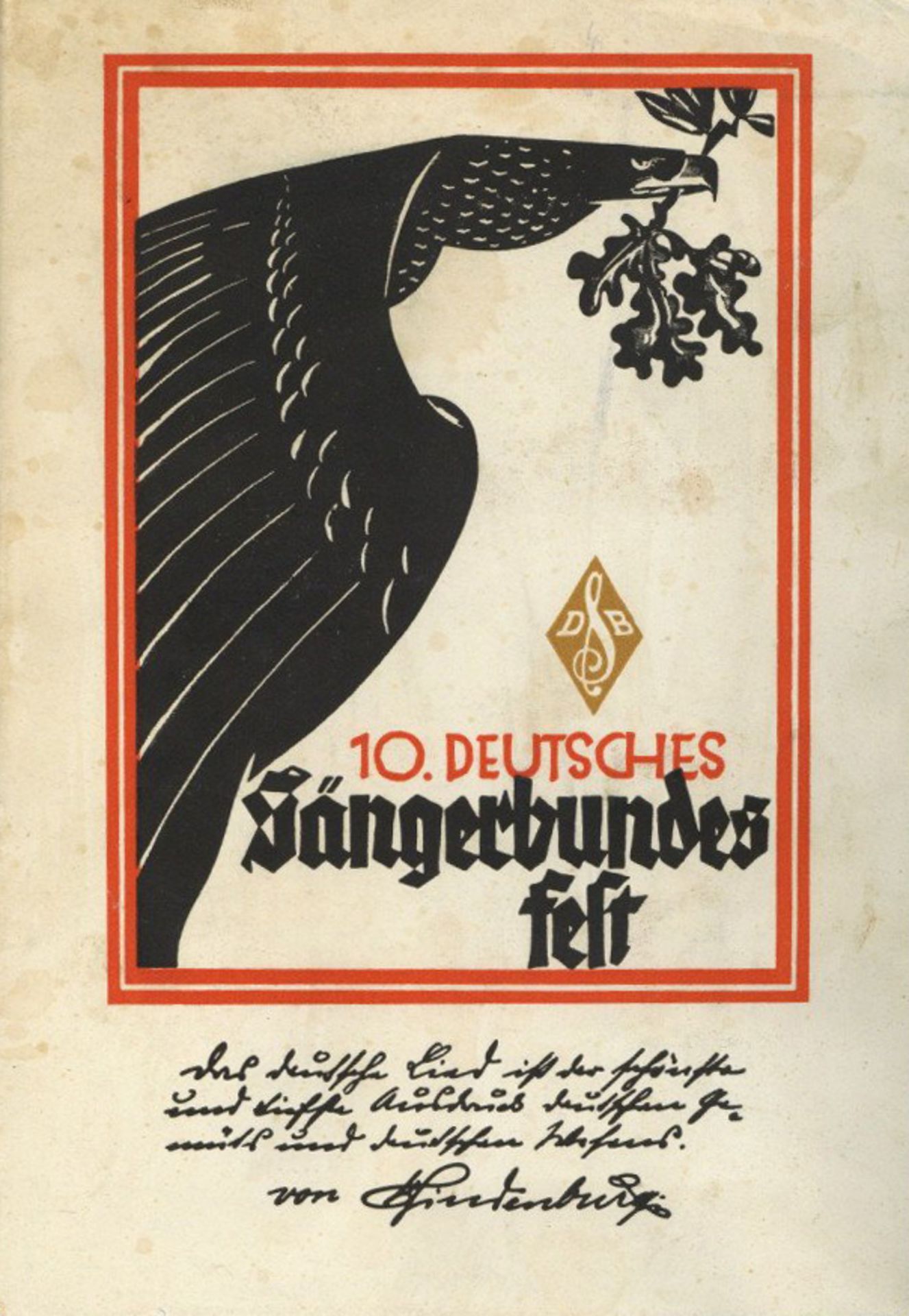 Buch WK II Das 10. Deutsche Sängerbundesfest Wien 1928. mit 1 S. extra eingebunden: Der Gesangverein