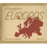 Sammelbild-Album Flaggen Europas Album Nr.6, 27 S. mit 200 Bildern komplett I-II