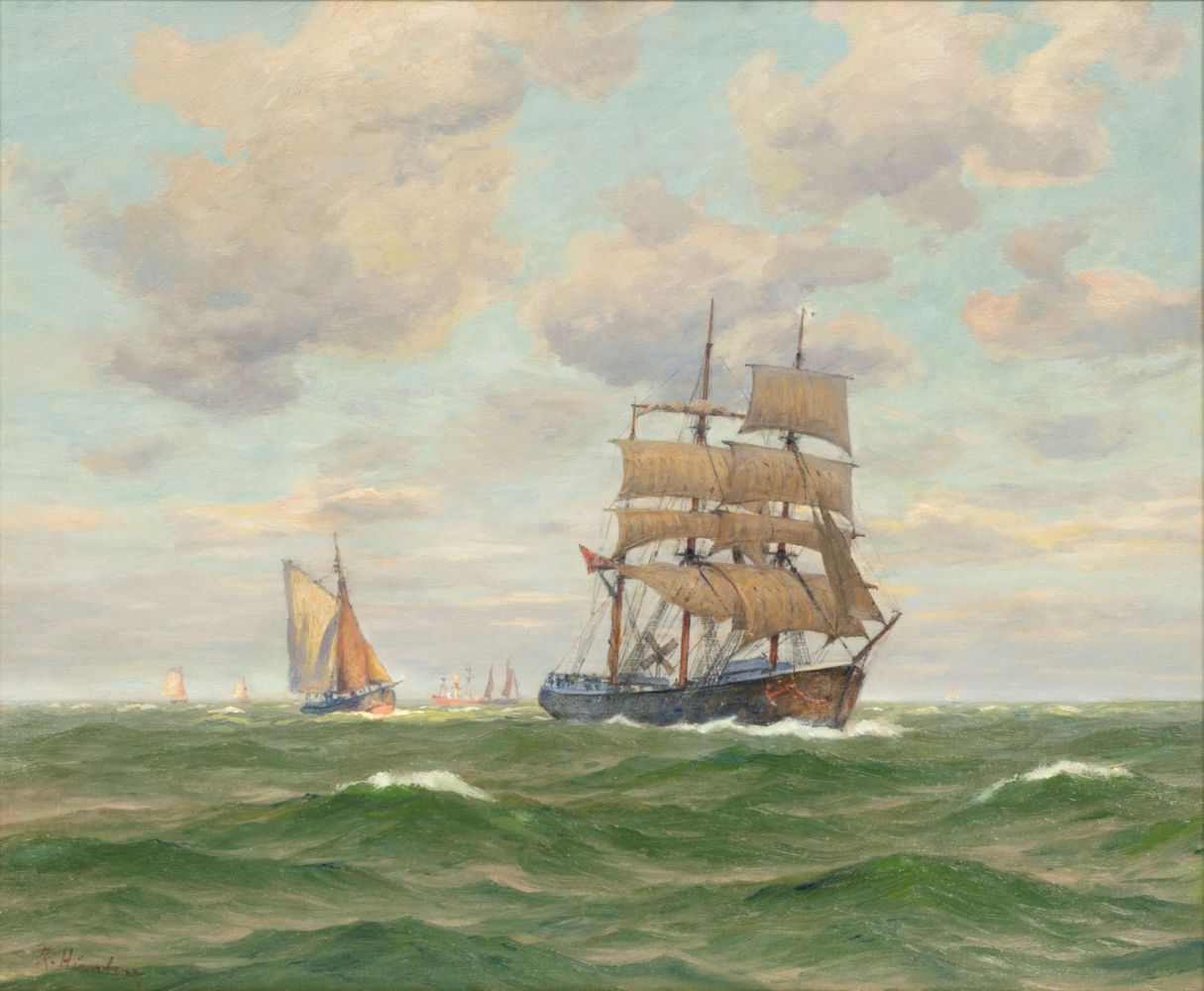 Hünten, Richard (Hamburg 1867 - Hamburg 1952). On the Elbe.