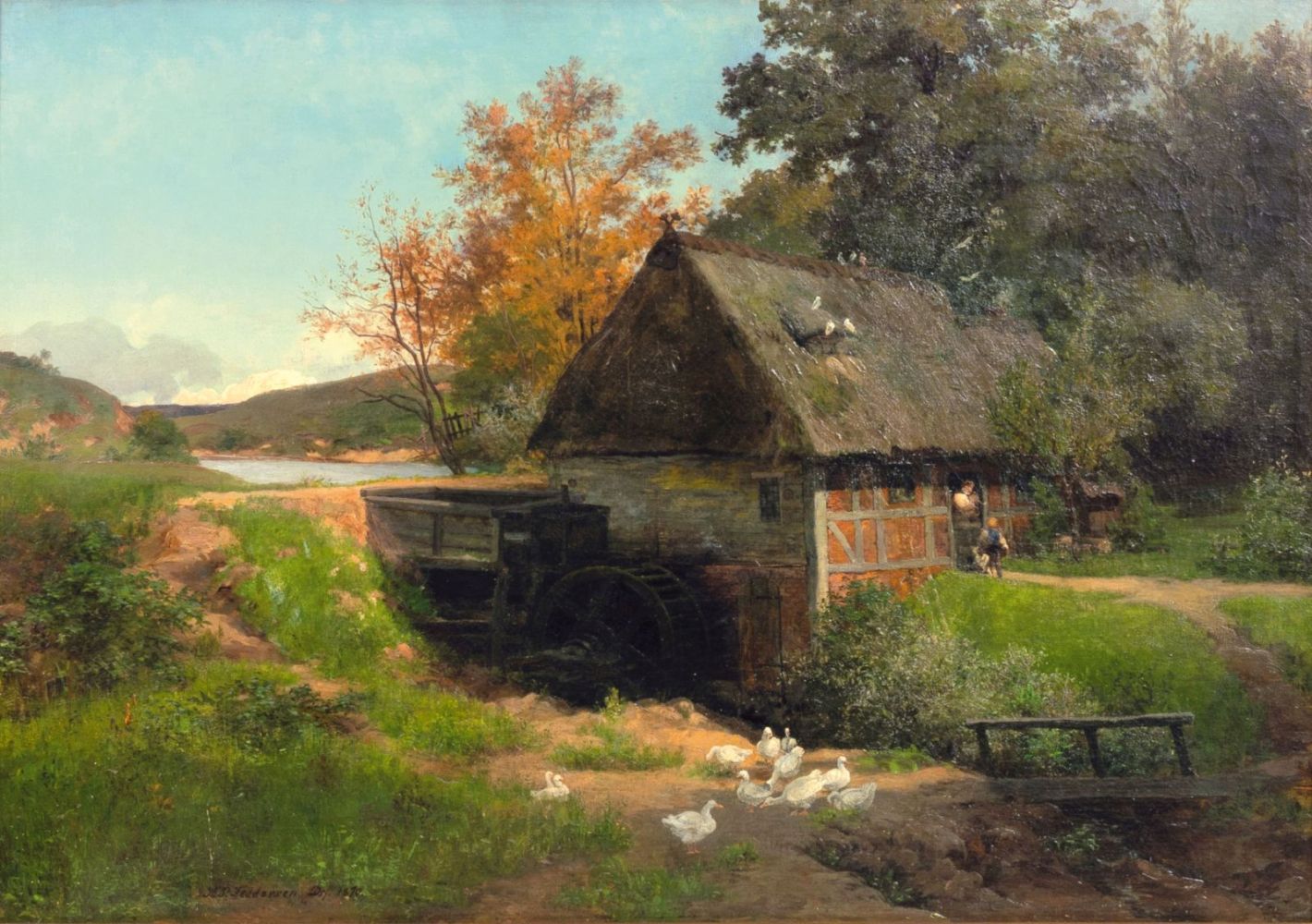 Feddersen, Hans Peter (Westerschnatebüll 1848 - Kleiseerkoog 1941). Mill in the Woods.