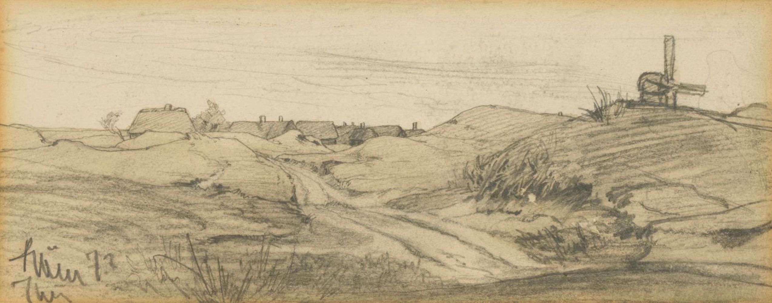 Feddersen, Hans Peter (Westerschnatebüll 1848 - Kleiseerkoog 1941). Mill in the Dunes.