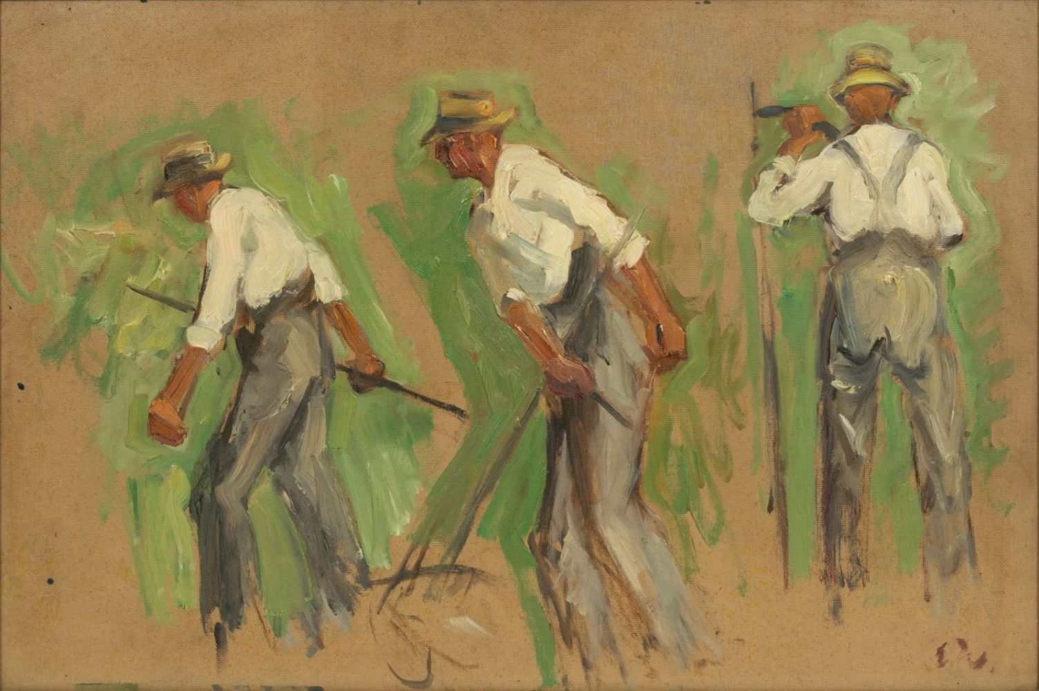 Mißfeldt, Friedrich (Kiel 1874 - Kiel 1969). Farmer with scythe.