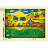 Friedensreich Hundertwasser (Wien 1928 - vor Australien 2000). Irinaland über dem Balkan.