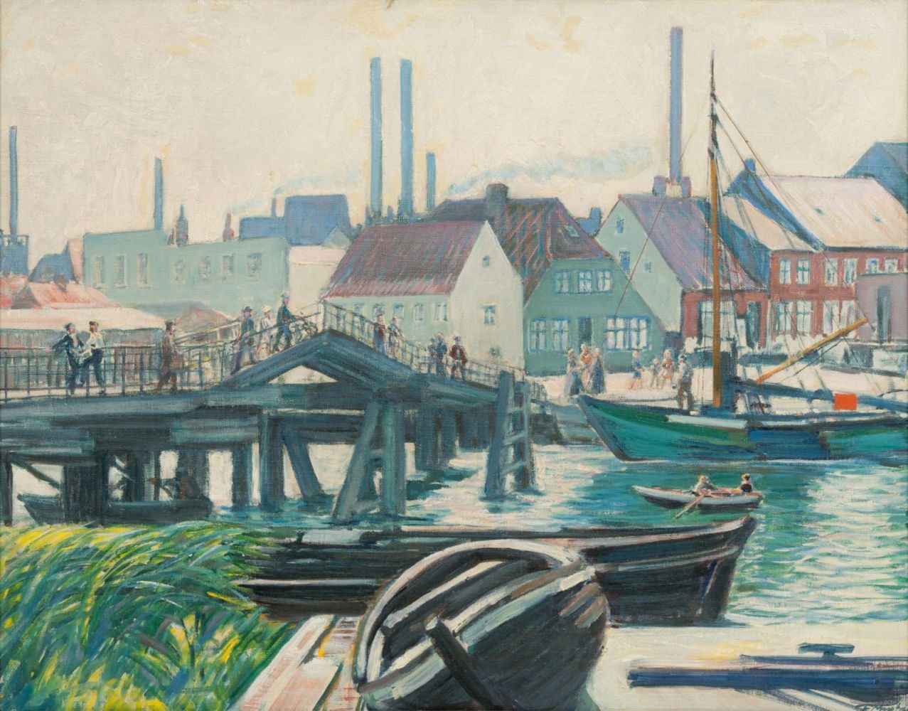 Mißfeldt, Friedrich (Kiel 1874 - Kiel 1969). At Eckenförder Harbour.