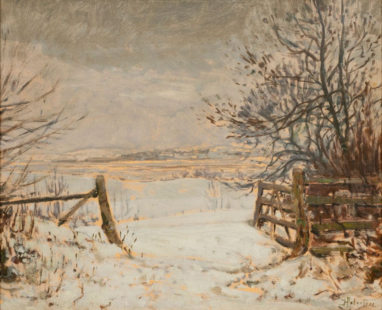 Petersen, Heinrich (Schleswig 1881 - Kiel 1955). Winter Landscape.