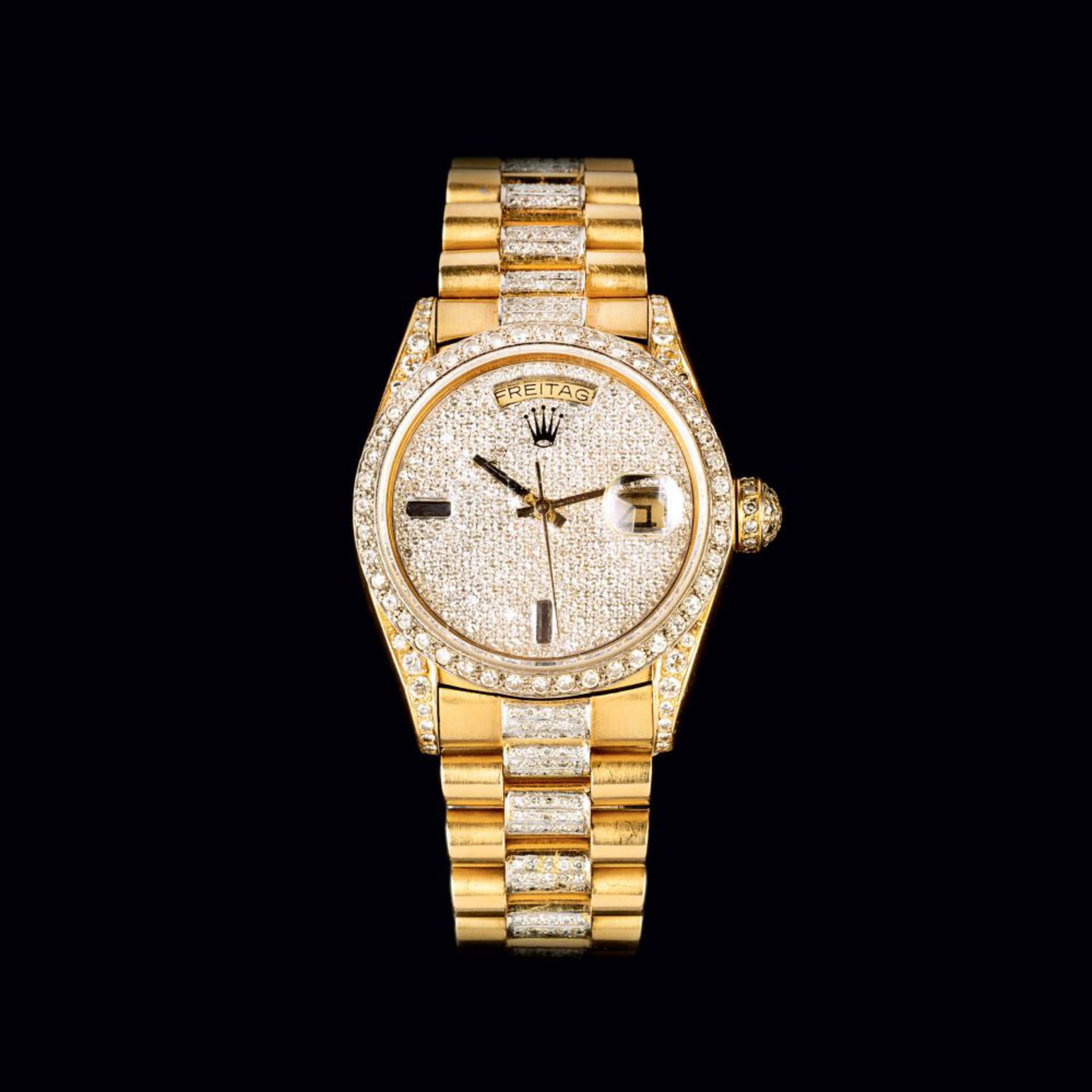 Rolex. A Gentlemen's Wristwatch 'Day Date' with Diamonds.