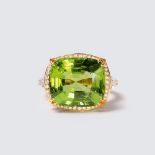 Großer Peridot-Diamant-Ring.