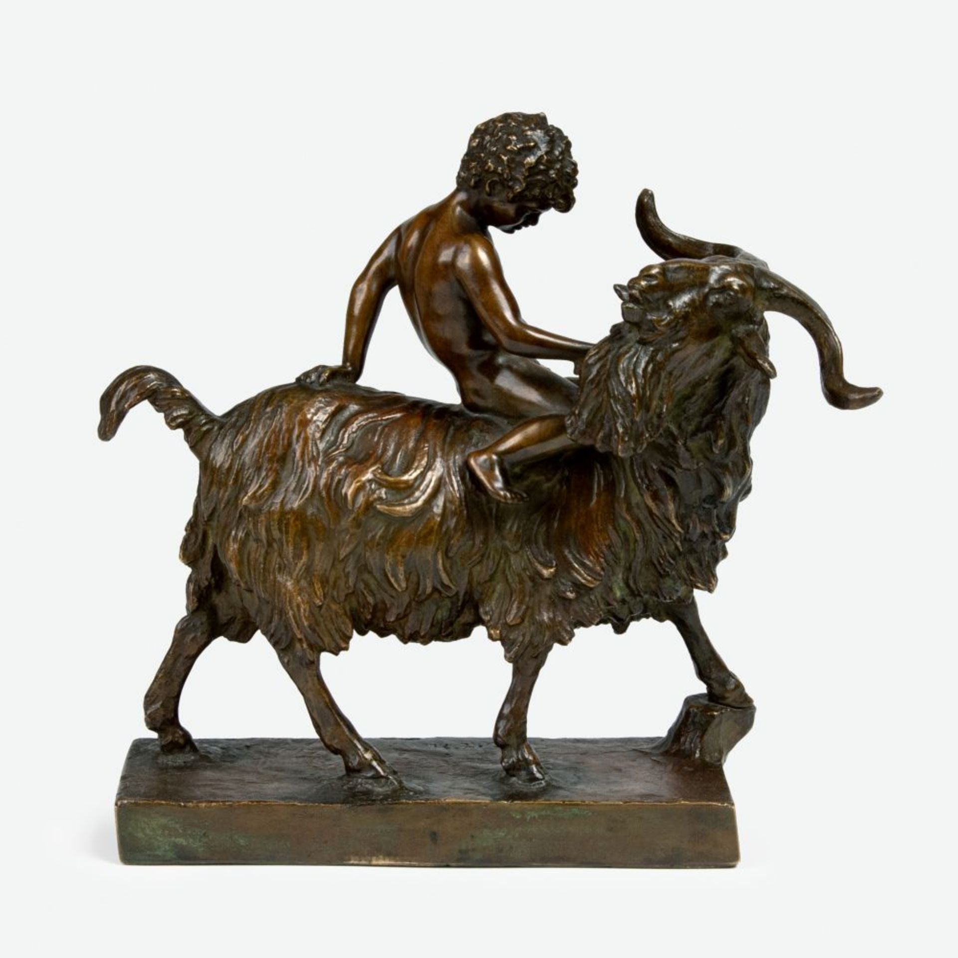 Saaby, August Wilhelm (Aarhus 1823 - Kopenhagen 1916). Boy on a Billy Goat.