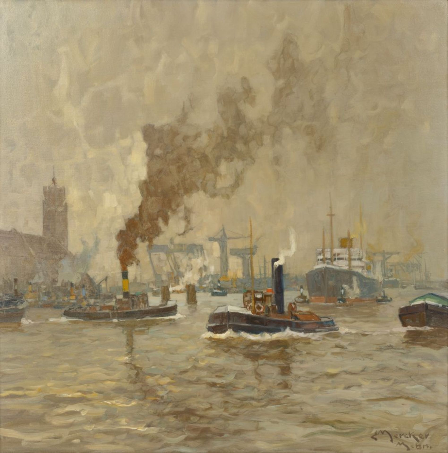 Mercker, Erich (Zabern/Elsass 1891 - München 1973). Port of Hamburg.