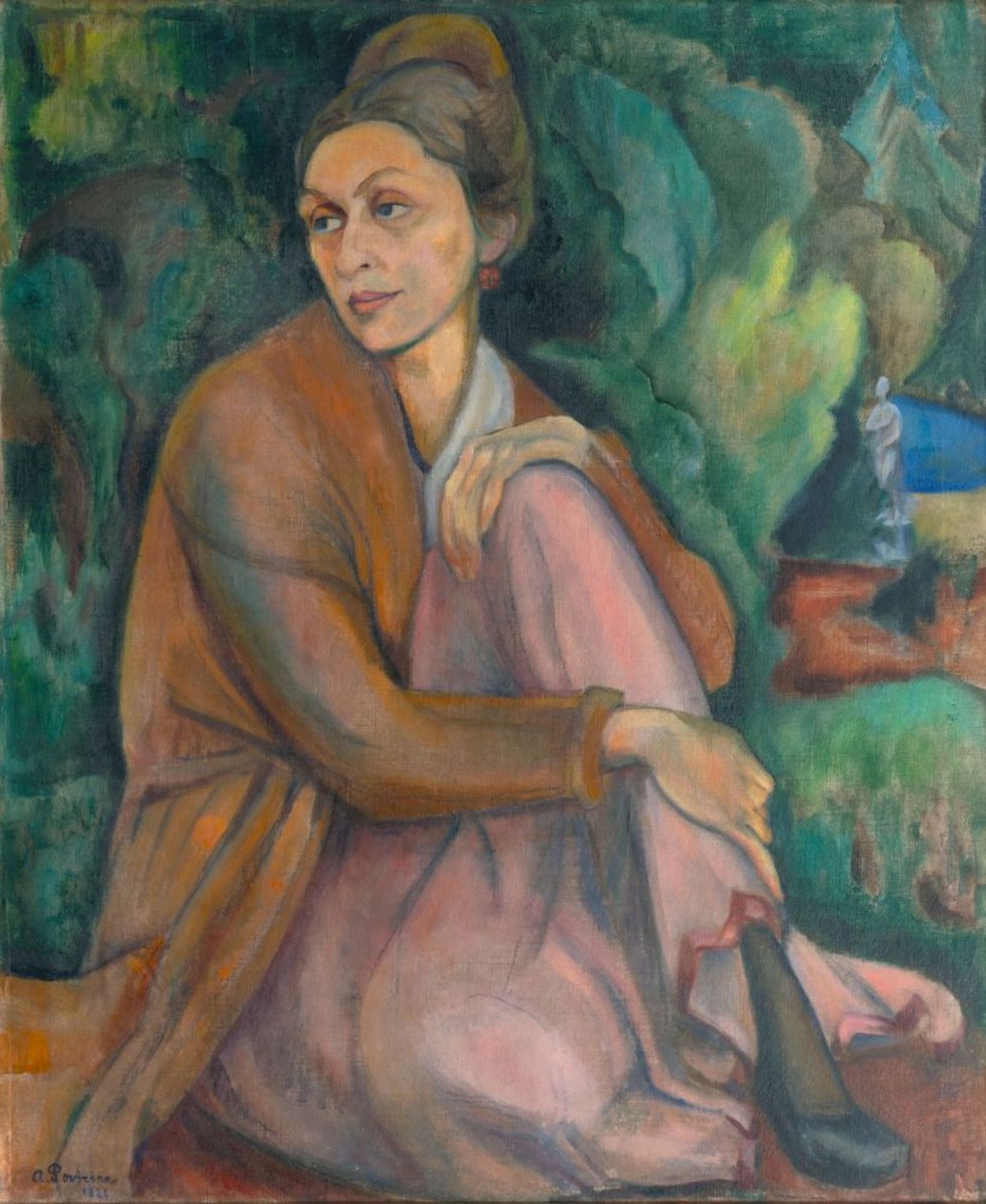 Povòrina, Alexandra (St. Petersburg 1885 - Berlin 1963). Lady in a Park.