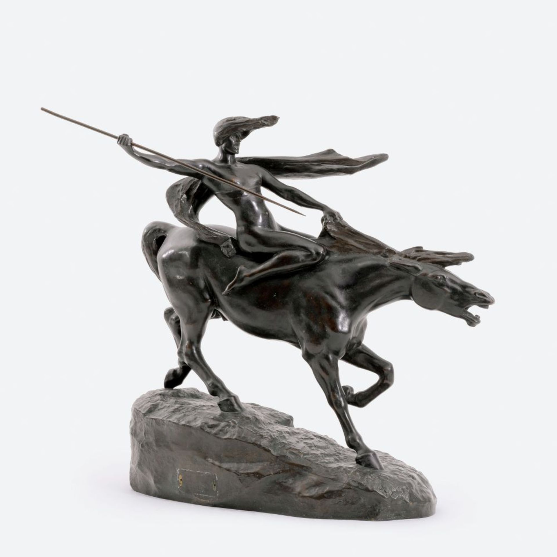 Sinding, Stephan Abel (Trondheim 1846 - Paris 1922). A Spear-throwing Amazon.
