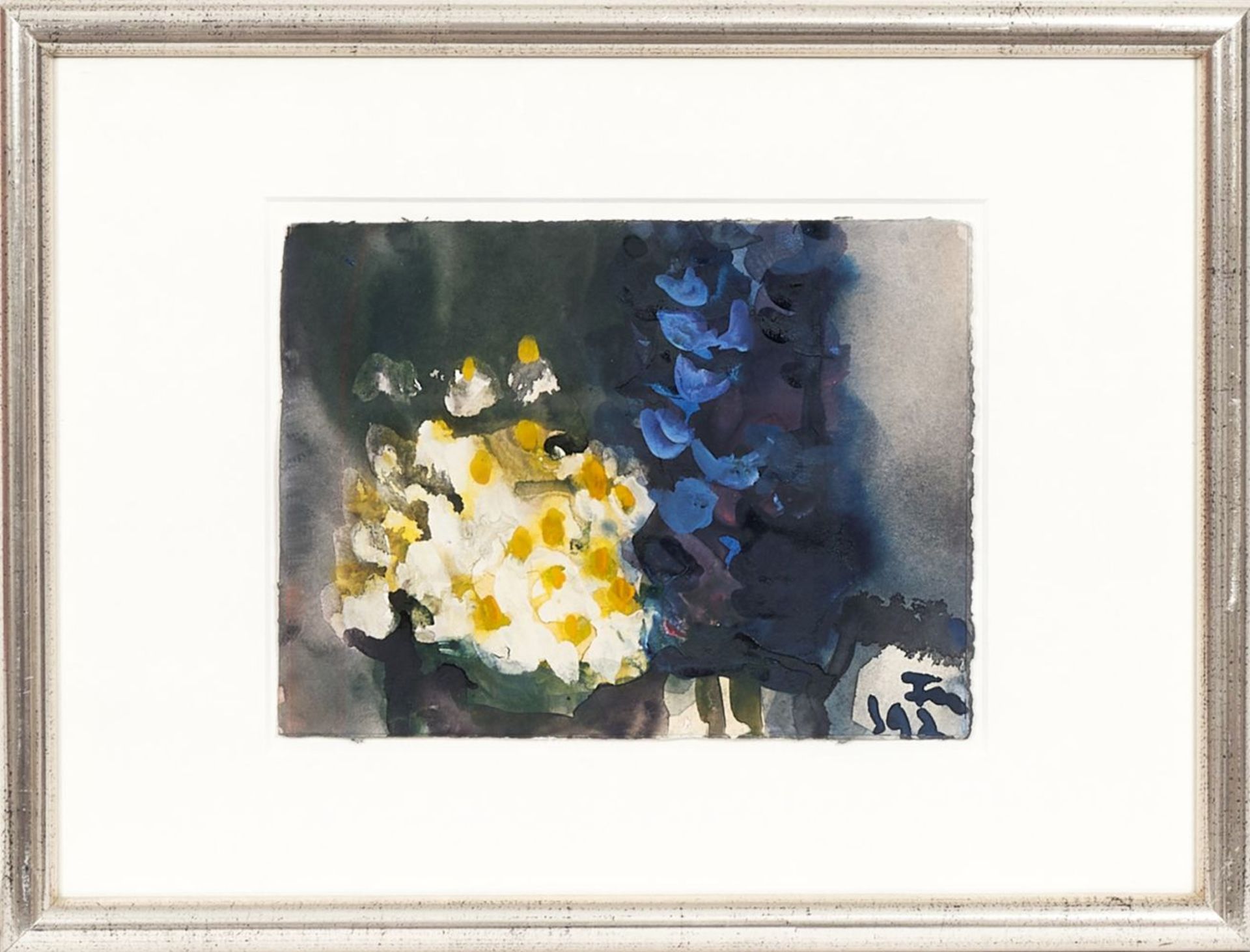 Klaus Fußmann (Velbert 1938). Weiße und blaue Blüten. - Bild 2 aus 2