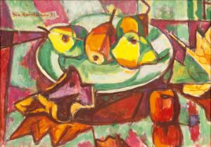 Hauptmann, Ivo (Erkner 1886 - Hamburg 1973). Pears on a Plate.