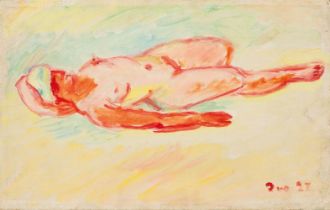 Hauptmann, Ivo (Erkner 1886 - Hamburg 1973). Lying Nude.