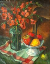 Wiegman, Matthieu (Zwolle 1886 - Bergen 1971). Still Life with Flowers and fruits.