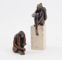 Bruni, Bruno (Gradara 1935). A Pair of Small Bronzes 'Small Venus on Marble Base' and 'Mignon'.