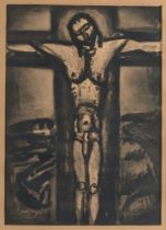 Rouault, Georges (Paris 1871 - Paris 1956). Sous un Jésus en croix oublié là.