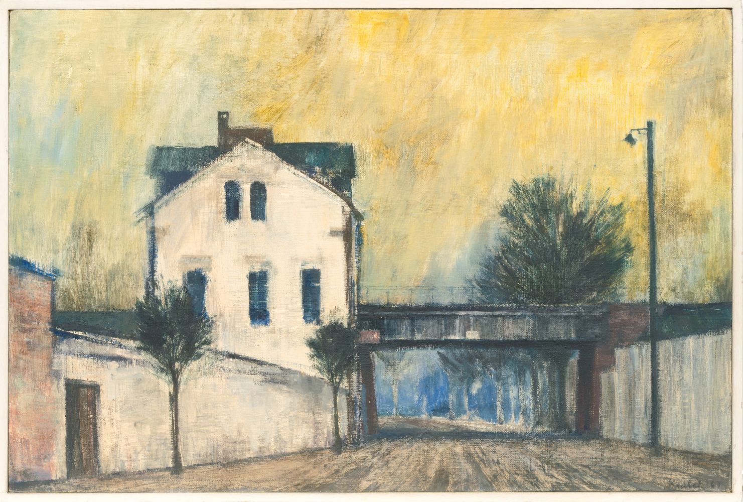 Knebel, Konrad (Leipzig 1932). House with yellow Sky. - Image 2 of 2