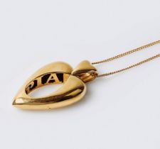 Piaget. A Gold Pendant 'Pendentif coeur' on Necklace.