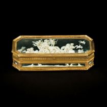 A Gold Snuffbox with Miniature Painting by J.J. de Gault.