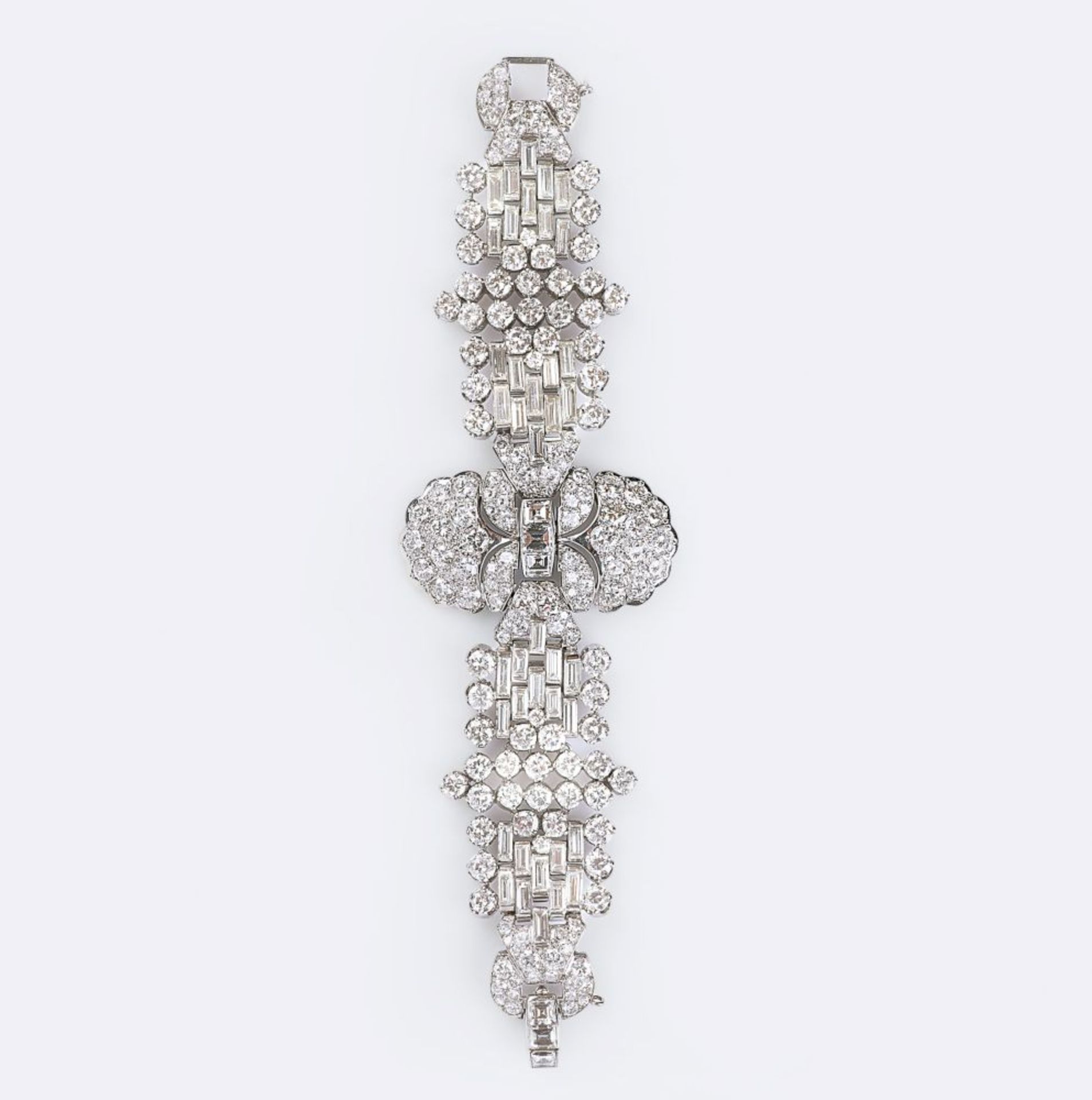 An exquisite, highcarat Art-déco Diamond Bracelet.