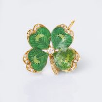 A Pendant 'Four-leaf Clover' with Diamonds.