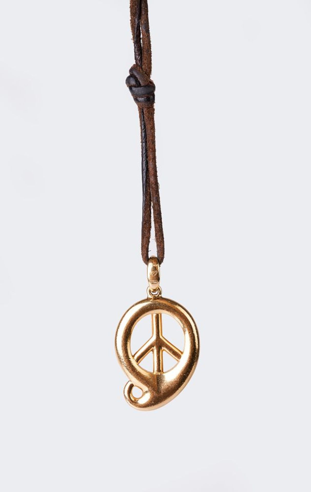Tamara Comolli. A leather Necklace with Gold Pendants 'Peace'.