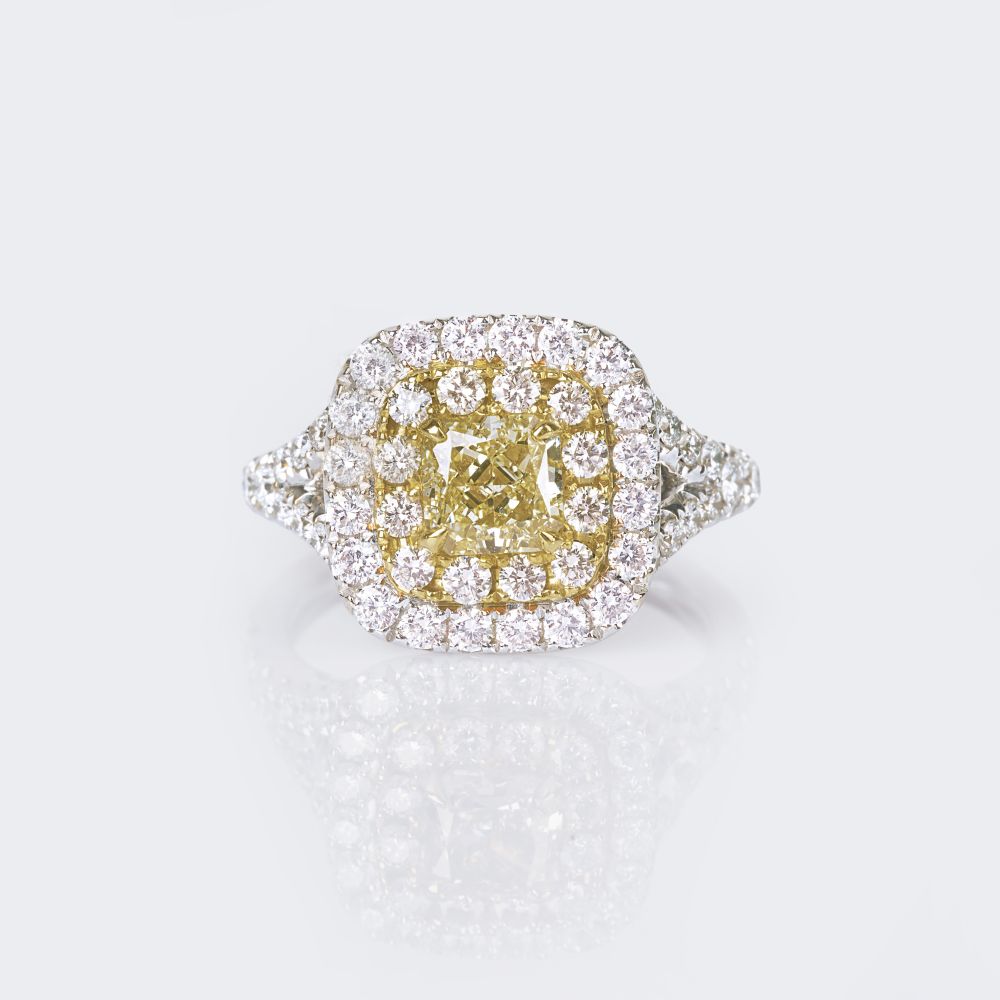 A Fancy Diamond Ring with Diamonds.