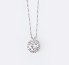 A rare-white Solitair Diamond Pendant on Necklace.