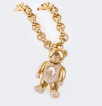 Chopard. A large Pendant 'Happy Diamonds Teddy' on Necklace.