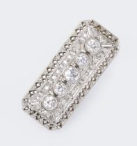 An Art-Nouveau Brooch with Diamonds.