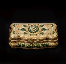 A Swiss Gold and Enamel Snuffbox.