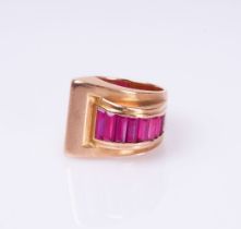 An Art-déco Ruby Ring.