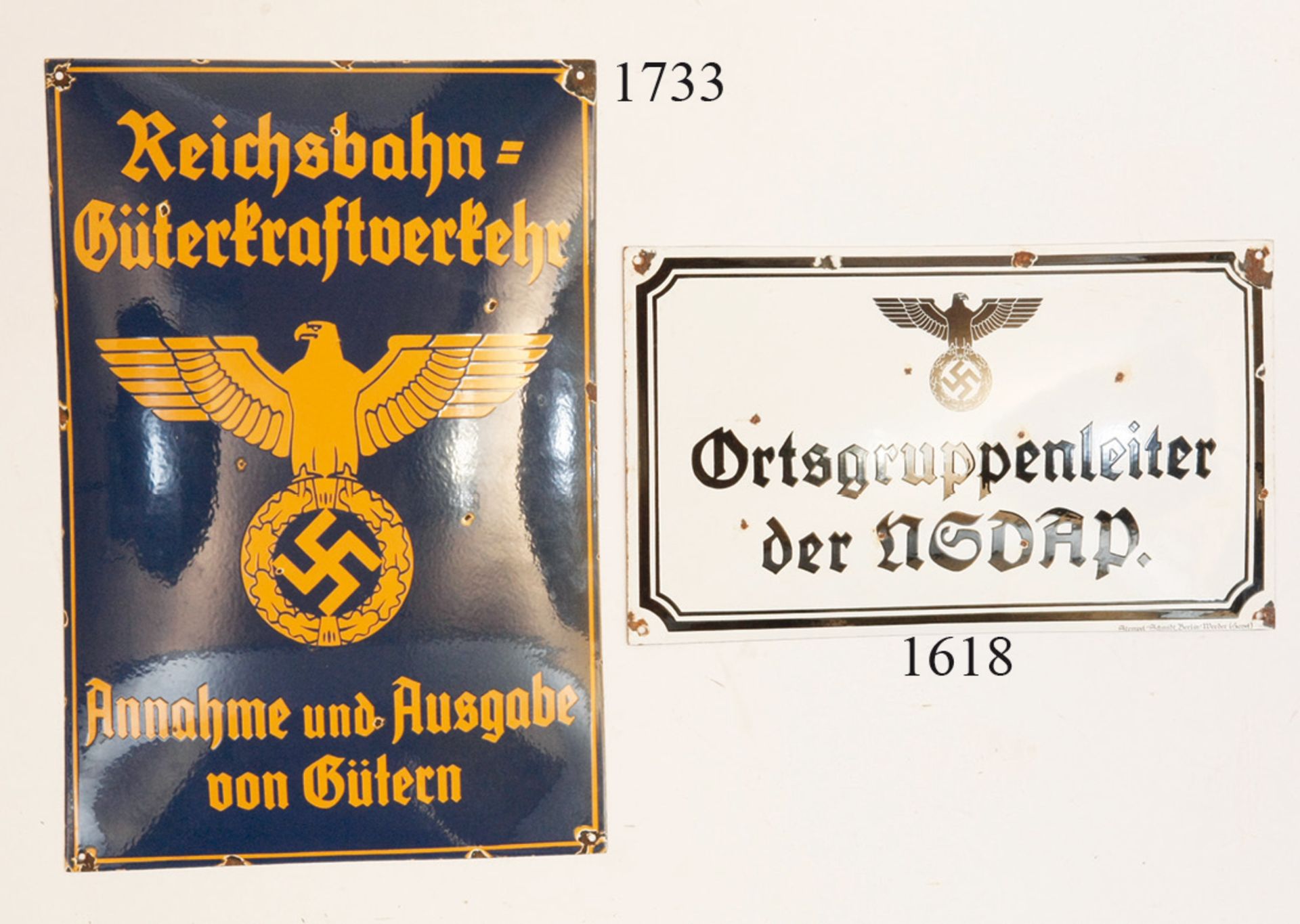 Emailleschild, Ortsgruppenleiter NSDAP